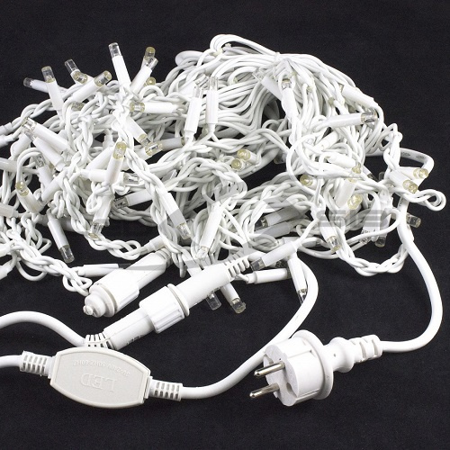 Светодиодная бахрома LS провод белый каучук 50*0.6*0.5м. каждый 10 LED FLASH 1353 LED 220V IP65
