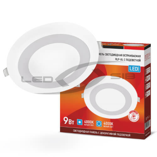 Панель сд круглая RLP-BL  9W 230V 540Lm 145мм с подсветкой IP20 IN HOME