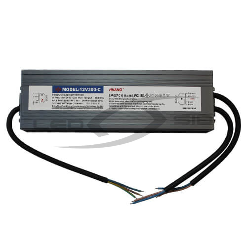 Блок питания влагозащищенный LS Slim 300W DC12V AC 170-265V 25A (алюм) 233*72*36мм 3Y IP67 HH