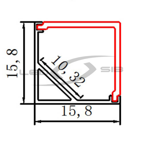 угловой алюминиевый профиль (с экраном) ls-yf-121a  2000х16х16мм l90 Угловой алюминиевый профиль (с экраном) LS-YF-121A  2000х16х16мм L90