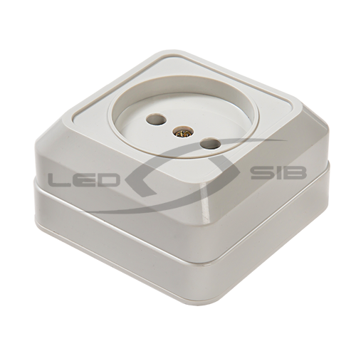 Розетка 1ая BOLLETO белая накладная 7022