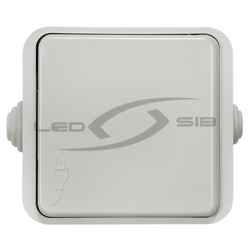 Розетка 1ая с з/к AQUA с крышкой белая п/герм 3110