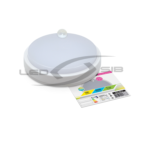 Светильник влагозащищённый СПП-Д-2303 12W 960Lm IP65 155мм с датчиком движения КРУГ