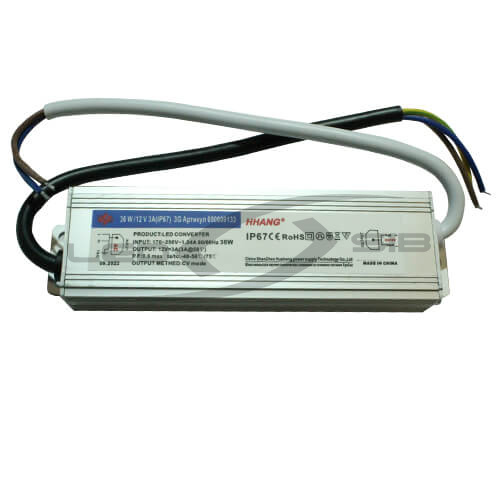 Блок питания влагозащищенный LS Slim 36W DC 12V AC 110-265V 3A (алюм) 138*37*23мм 3Y IP67 HH