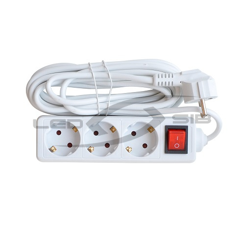 Удлинитель 3GS-5-SMART 3-х местн с з/к 10A 5м 8435 IN HOME