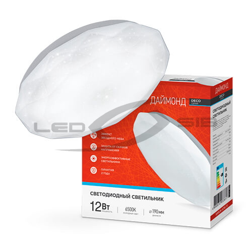 Светильник cд DECO 12W  780Lm 210х55мм ДАЙМОНД  IN HOME