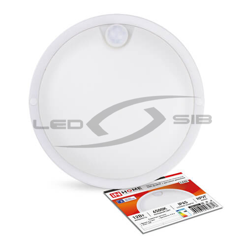 Светильник сд. герметичный СПП-Д-КРУГ 12W 6500К 960Lm  IP65 с датчиком движения IN HOME