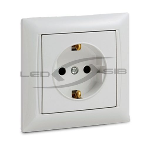 Розетка 1ая с з/к VALENZO белая 6028