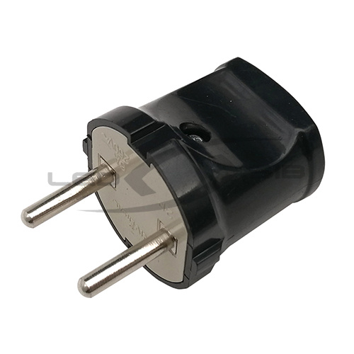 Вилка прямая 10А черная 4242