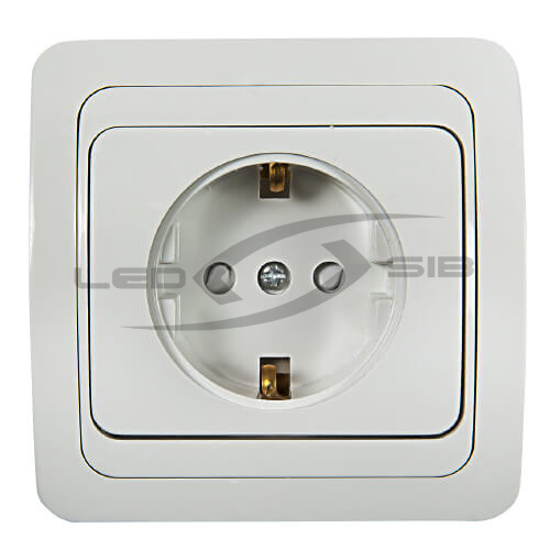 Розетка 1ая с з/к CLASSICO белая 2028х с шторкой